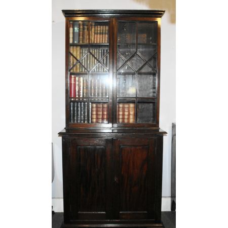 Antikes Mahagonibücherschrank , Mahagonibibliothek aus dem frühen 19. Jahrhundert