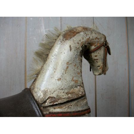 Spanisches Massivholz Schaukelpferd antik ca 1860