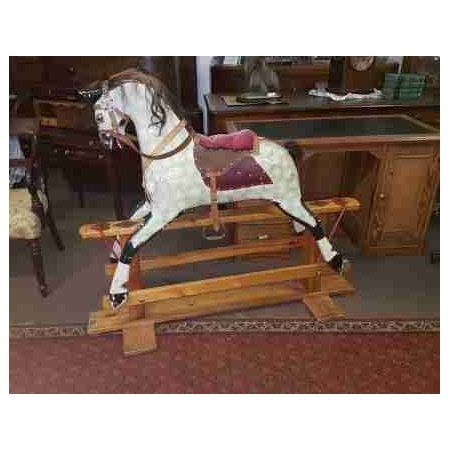 Massivholz Schaukelpferd antik ca 1930