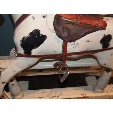 Antikes Massivholz Schaukelpferd ca 1930