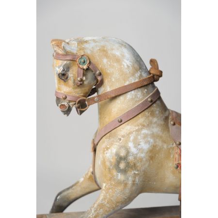 Englisches Massivholz Schaukelpferd antik ca 1910