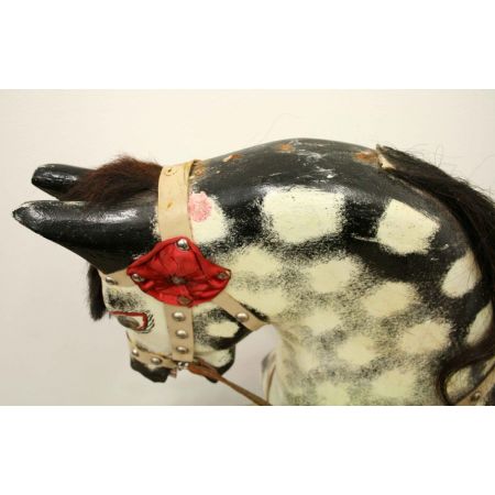 Mahagoni Schaukelpferd Massivholz antik ca 1930