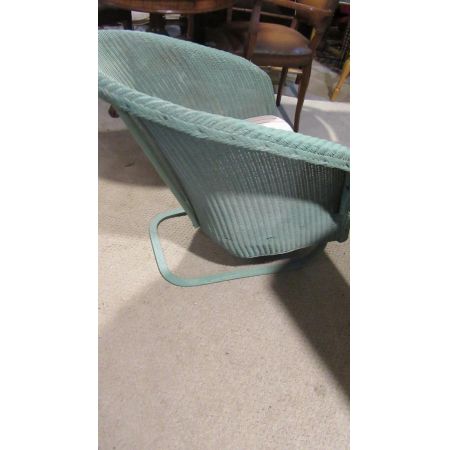 Massivholz Schaukelstuhl Lloyd Loom antik ca 1920