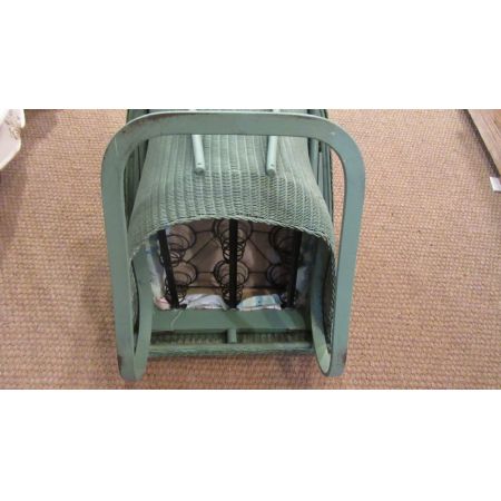 Massivholz Schaukelstuhl Lloyd Loom antik ca 1920