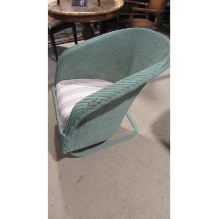 Massivholz Schaukelstuhl Lloyd Loom antik ca 1920