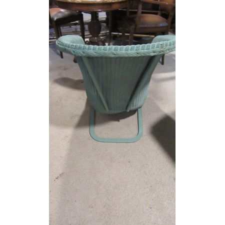 Massivholz Schaukelstuhl Lloyd Loom antik ca 1920