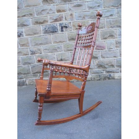 Arts&Crafts Eichen Schaukelstuhl Massivholz antik ca 1890