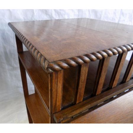 Edwardianisches Eichen Revolving Bookcase Massivholz antik ca 1910