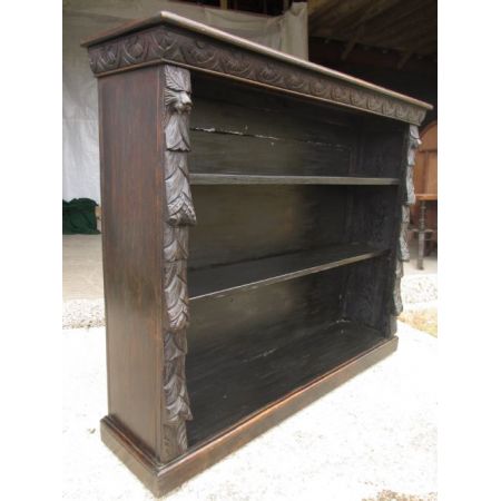 Viktorianisches Eichen Open Bookcase Massivholz antik ca 1880