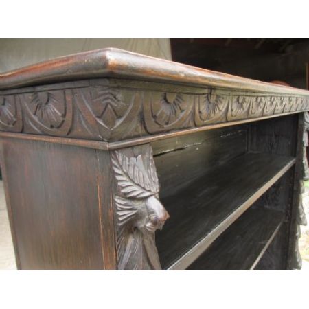 Viktorianisches Eichen Open Bookcase Massivholz antik ca 1880