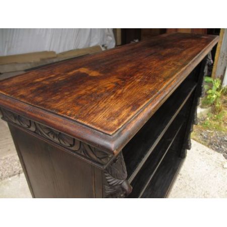 Viktorianisches Eichen Open Bookcase Massivholz antik ca 1880