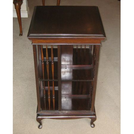 Antikes edwardianisches drehbares Bücherregal aus Mahagoni , Revolving Bookcase ,1910