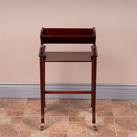 Antiker edwardianischer rollbarer Mahagonibücherständer 