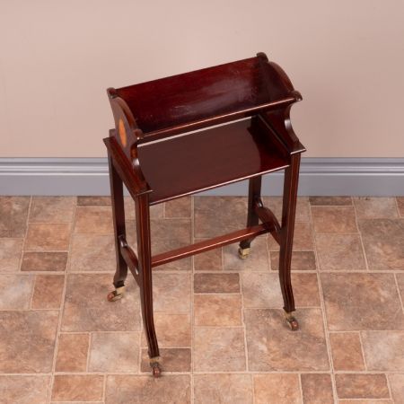 Antiker edwardianischer rollbarer Mahagonibücherständer 