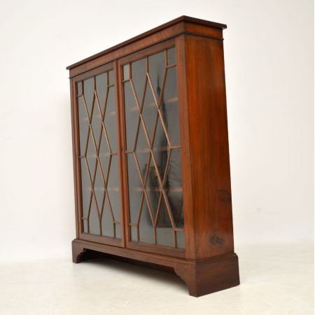 Antikes kleines edwardianisches Breakfront Bücherregal aus Mahagoni, 1910