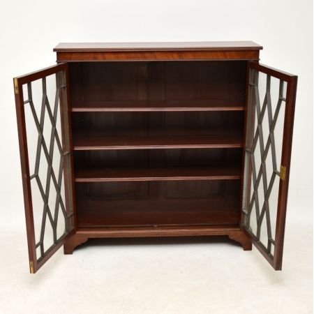 Antikes kleines edwardianisches Breakfront Bücherregal aus Mahagoni, 1910