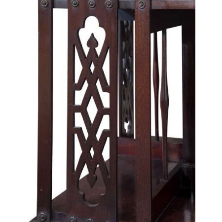 Antikes edwardianisches drehbares Mahagonibücherregal