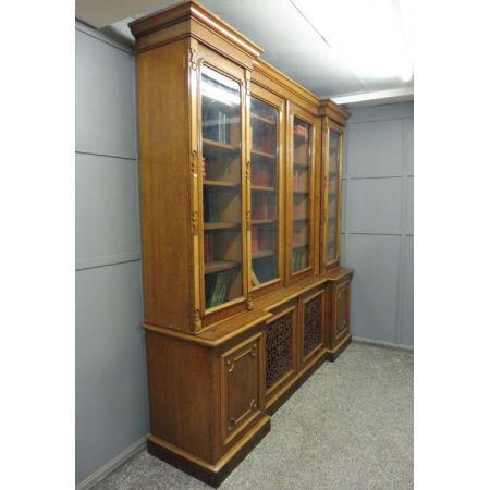 Antiker großer viktorianischer Eichenbücherschrank 