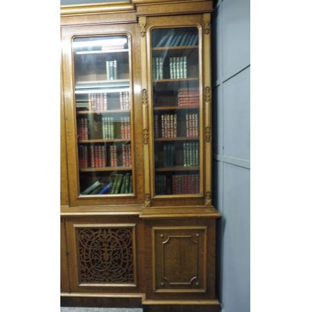 Antiker großer viktorianischer Eichenbücherschrank 