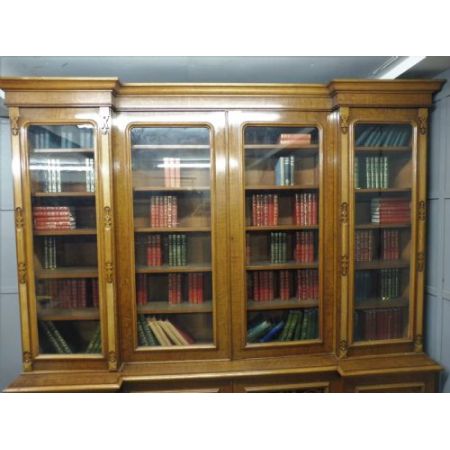 Antiker großer viktorianischer Eichenbücherschrank 