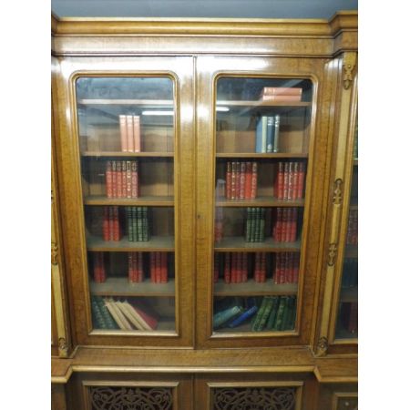 Antiker großer viktorianischer Eichenbücherschrank 