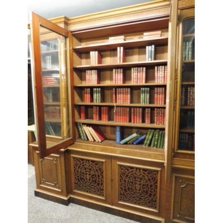 Antiker großer viktorianischer Eichenbücherschrank 