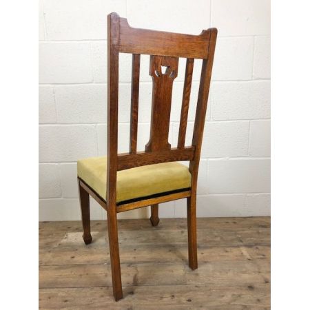 Antikes Paar gepolsterter Eichenstühle aus 1920