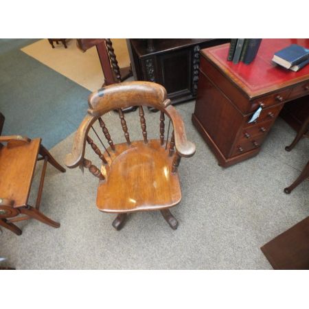 Antiker viktorianischer Eichenschreibtischstuhl, Eichenstuhl 