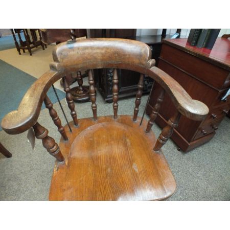 Antiker viktorianischer Eichenschreibtischstuhl, Eichenstuhl 