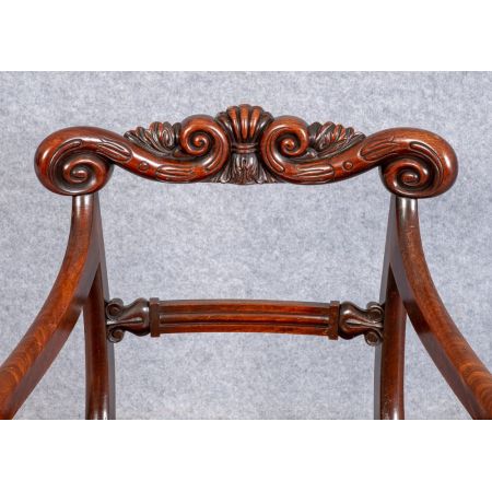 antiker William IV Mahagonischreibtischstuhl aus dem 19. Jahrhundert