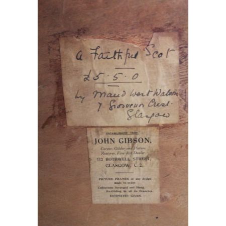 Antikes Scottish Terrier Porträt von Maud West Watson: "A faithful Scot", ca. 1910, signiert