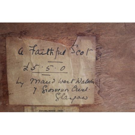 Antikes Scottish Terrier Porträt von Maud West Watson: "A faithful Scot", ca. 1910, signiert