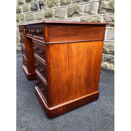 Viktorianischer Mahagoni Schreibtisch Massivholz antik ca 1880