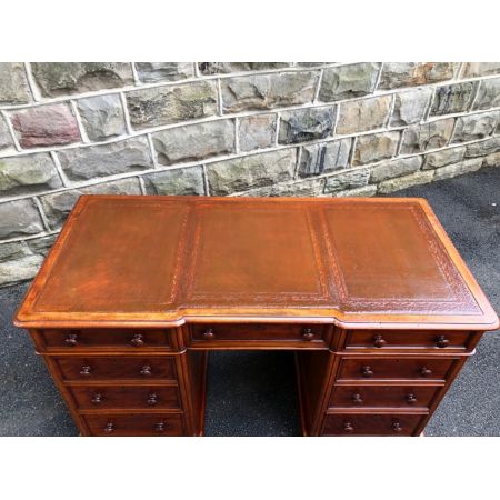 Viktorianischer Mahagoni Schreibtisch Massivholz antik ca 1880