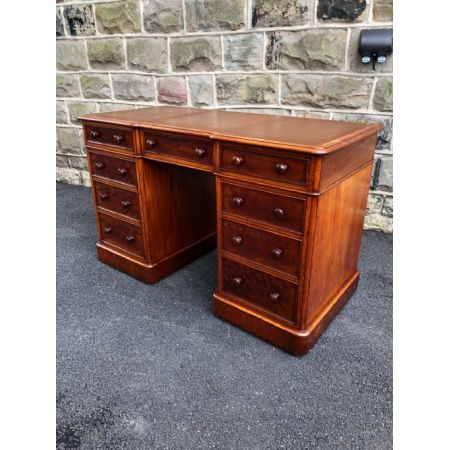 Viktorianischer Mahagoni Schreibtisch Massivholz antik ca 1880