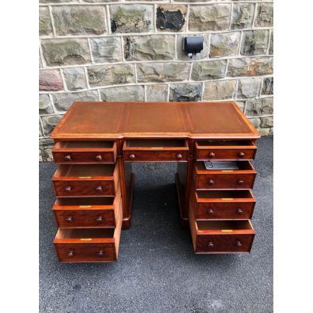 Viktorianischer Mahagoni Schreibtisch Massivholz antik ca 1880