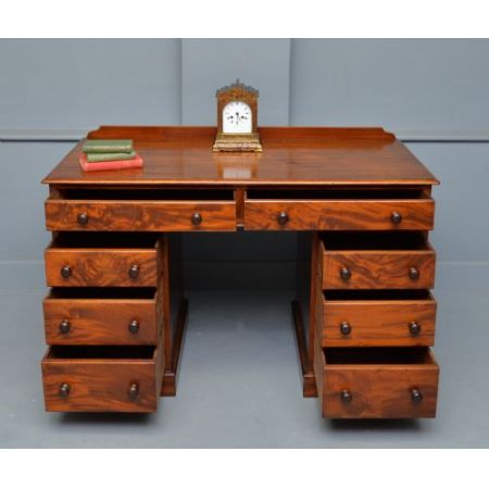 Viktorianischer Mahagoni Schreibtisch Massivholz antik ca 1860