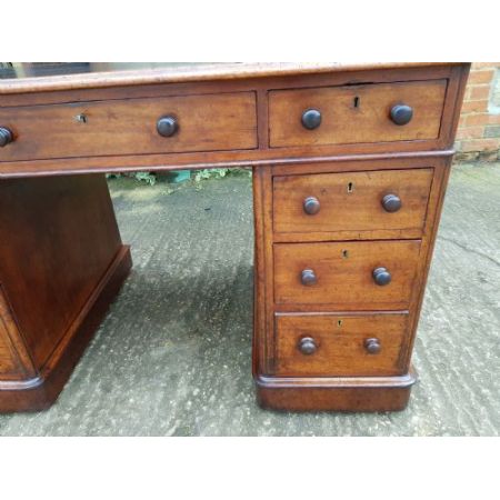 Viktorianischer Mahagoni Schreibtisch Massivholz antik ca 1880