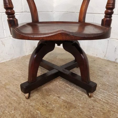 Antike viktorianische Swievel Chair Mahagoni Antikholz c1890