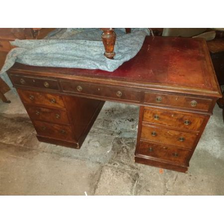 Antiker Mahagoni Partner's Desk, Mahagonischreibtisch aus dem 19. Jahrhundert