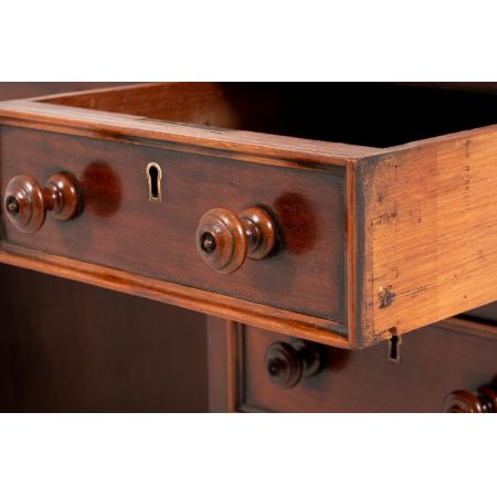 Antiker viktorianischer Mahagonischreibtisch, Pedestal Desk aus 1860