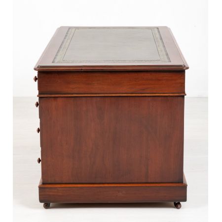 Antiker viktorianischer Mahagonischreibtisch, Pedestal Desk aus 1860