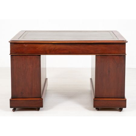 Antiker viktorianischer Mahagonischreibtisch, Pedestal Desk aus 1860