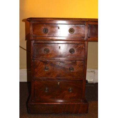 Antiker Mahagoni Pedestal Desk, Sockelschreibtisch, um 1880