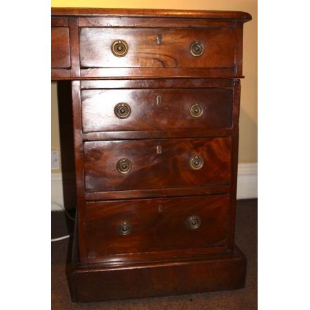 Antiker Mahagoni Pedestal Desk, Sockelschreibtisch, um 1880