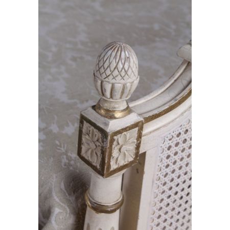 hübsches Paar französisch bemalter Einzelbetten von 1920