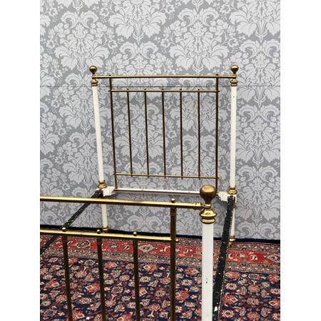 Antikes viktorianisches Messing und Eisen Bett 
