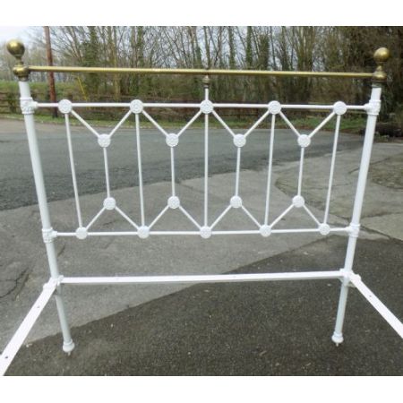 Antikes viktorianisches Bettgestell aus Messing und Eisen