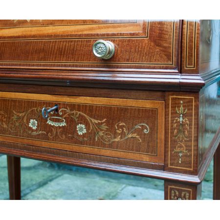 Antiker edwardianischer Rolltisch / Zylinderschreibtisch von "Edwards & Roberts"