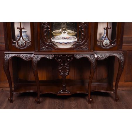 Viktorianische Mahagoni Vitrine Massivholz antik ca 1880